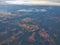 Airplane view of the lakes and swamps of the Arctic tundra. Varandey, Zapolyarny