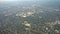Airplane view panorama above sky with to land of fields with planted crops