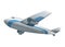 Airplane on white background. Airliner in bottom view. Vector realistic aircraft cargo. Passenger plane, sky flying