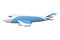 Airplane on white background. Airliner in side view. Vector realistic aircraft cargo. Passenger plane, sky flying