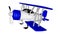 Airplane on a white background. sketch biplane. 3D rendering