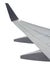 Airplane wing view from window with clipping path