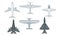 Airplanes and Military Aircraft Top View Vector Illustrated Set