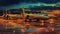 Airplanes Parked At The Airport Runway Background Selective Focus