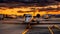 Airplanes Parked At The Airport Runway Background Selective Focus