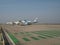 Airplanes parking at Siem Reap International Airport tarmac in the morning