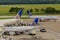 Airplanes on the ramp at Houston International Airport