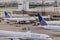 Airplanes on the ramp at Houston International Airport