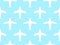 Airplanes seamless pattern. White contours of airplanes with turbines and propellers on a blue background. Aircraft