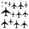 Airplanes silhouettes