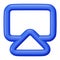 Airplay 3d rendering isometric bold line icon.