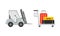 Airport airfield vehicles set. Luggage cart and forklift vector illustration