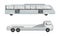 Airport airfield vehicles set. Terminal bus shuttle vector illustration