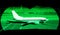 Airport with airliner through night vision