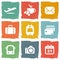 Airport and airlines services icons