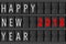 Airport Announcement Flip Mechanical Timetable with Hapy New 2018 Year Sign. 3d Rendering