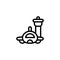 Airport Aviation Command Flight, Observation Tower Traffic Outline Icon, Logo, and illustration