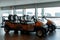 Airport battery powered vehicles for transporting passengers around the airport building. Modern airport service