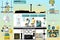 Airport business info graphics template and travel element. activity in airport and worker in airport