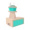 Airport control tower cartoon icon
