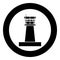 Airport control tower Control tower air traffic icon in circle round black color vector illustration flat style image