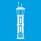 Airport control tower icon white