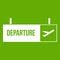 Airport departure sign icon green