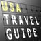 Airport display USA travel guide