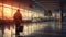 Airport Dynamics: People Walking Inside, Business Travel Concept