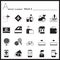 Airport Element Graph Icon Set 5.Mono pack.Graphic logo s