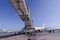 Airport field view with clear blue sky