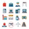 Airport Flat Icons Set