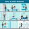 Airport Flat Infographic Template