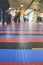 Airport floor and unrecognizable people at the international airport.