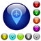 Airport GPS map location color glass buttons