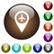 Airport GPS map location color glass buttons