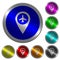 Airport GPS map location luminous coin-like round color buttons