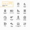 Airport Guide - modern vector single line icons set