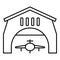 Airport hangar icon, outline style