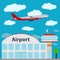 Airport icon, vector illustration.