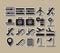 Airport icons collections vector isolated