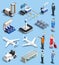 Airport Isometric Elements Set