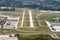 Airport Landing Strip From Above Aerial View