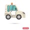 Airport luggage tractor color flat icon
