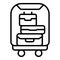 Airport luggage trolley icon outline vector. Hotel suitcase