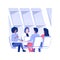 Airport meeting room isolated concept vector illustration.