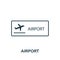 Airport outline icon. Thin style design from city elements icons collection. Pixel perfect symbol of airport icon. Web design,