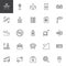 Airport outline icons set