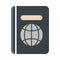 Airport passport travel transport terminal tourism or business flat style icon