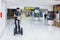 Airport Police on duty using Segway to patrol and security